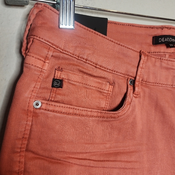 NWT Dear John Soft Stretch Denim Chalk Pink Orange Terracotta Shorts. Size 29. - Picture 15 of 16